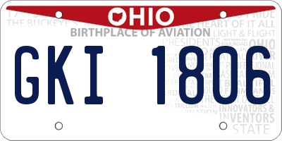 OH license plate GKI1806