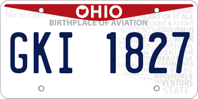 OH license plate GKI1827
