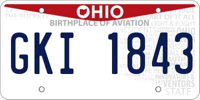 OH license plate GKI1843