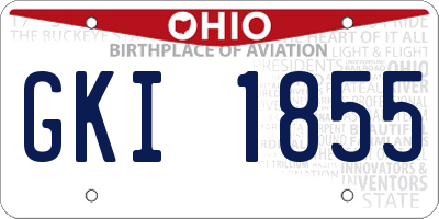 OH license plate GKI1855