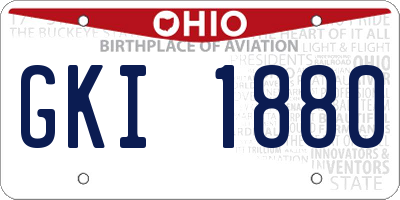 OH license plate GKI1880