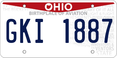 OH license plate GKI1887