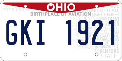 OH license plate GKI1921