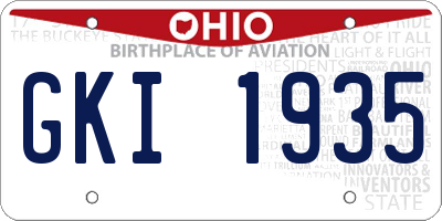 OH license plate GKI1935