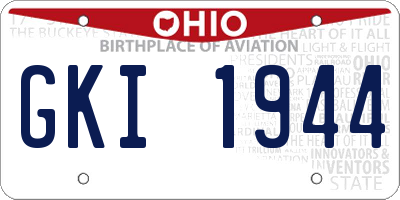 OH license plate GKI1944