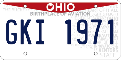 OH license plate GKI1971