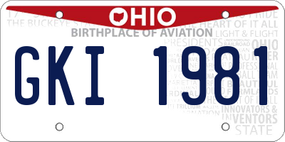 OH license plate GKI1981
