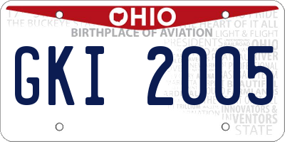 OH license plate GKI2005