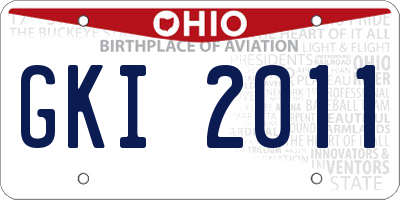 OH license plate GKI2011