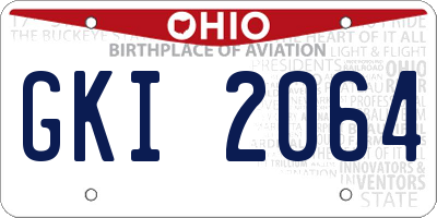 OH license plate GKI2064