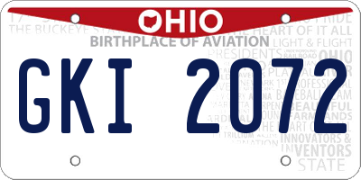 OH license plate GKI2072