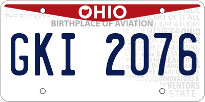 OH license plate GKI2076