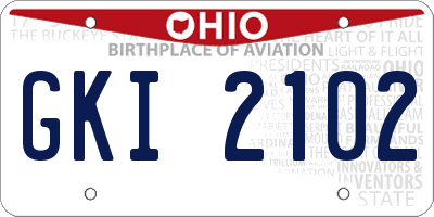 OH license plate GKI2102