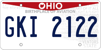 OH license plate GKI2122