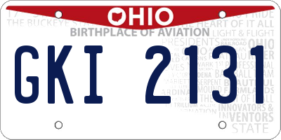 OH license plate GKI2131