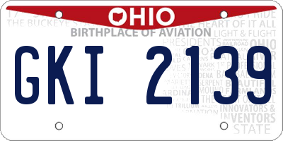 OH license plate GKI2139
