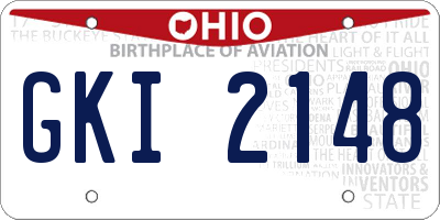 OH license plate GKI2148