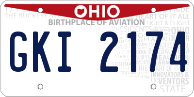 OH license plate GKI2174