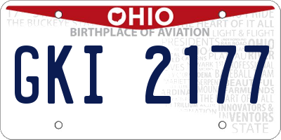 OH license plate GKI2177