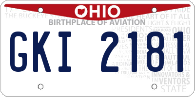 OH license plate GKI2181