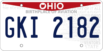 OH license plate GKI2182