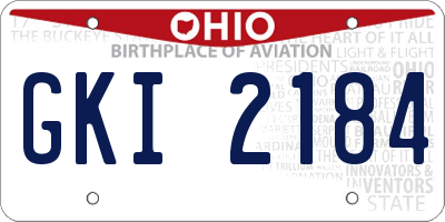 OH license plate GKI2184