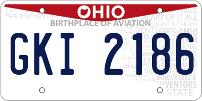 OH license plate GKI2186