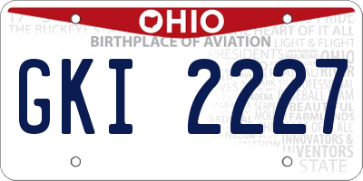 OH license plate GKI2227