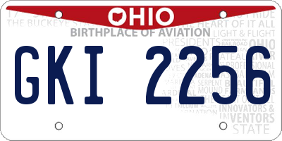 OH license plate GKI2256