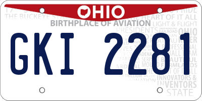 OH license plate GKI2281