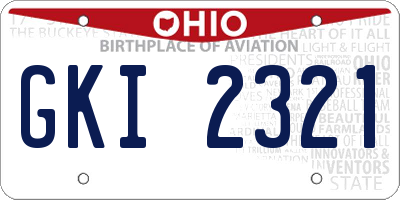OH license plate GKI2321