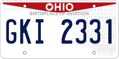 OH license plate GKI2331