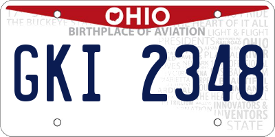 OH license plate GKI2348