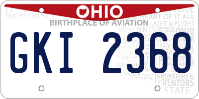 OH license plate GKI2368