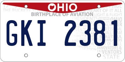 OH license plate GKI2381