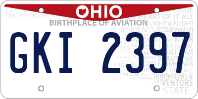 OH license plate GKI2397