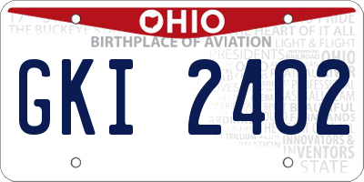 OH license plate GKI2402