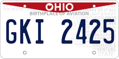 OH license plate GKI2425