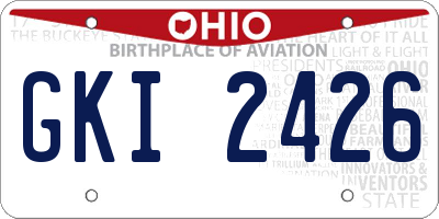 OH license plate GKI2426