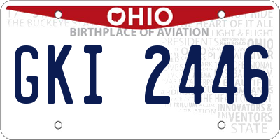 OH license plate GKI2446