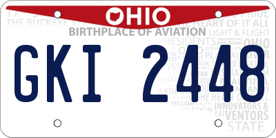 OH license plate GKI2448