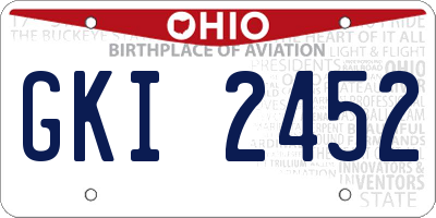OH license plate GKI2452