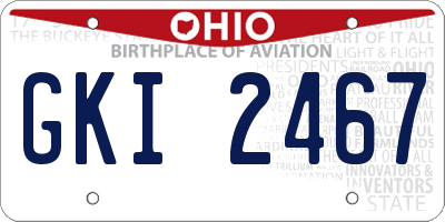 OH license plate GKI2467