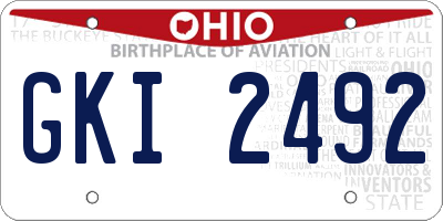 OH license plate GKI2492