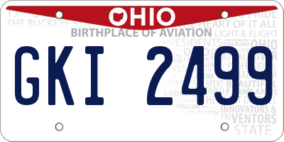 OH license plate GKI2499