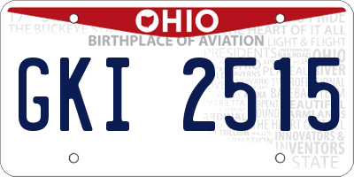OH license plate GKI2515