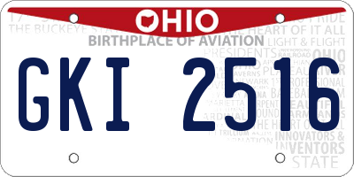 OH license plate GKI2516