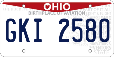 OH license plate GKI2580