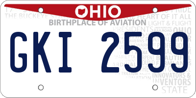 OH license plate GKI2599