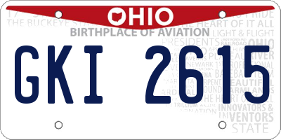 OH license plate GKI2615